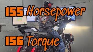 Harley M8 Zippers Muscle 128ci Kit Dyno Tuning with Power Vision [upl. by Arri295]