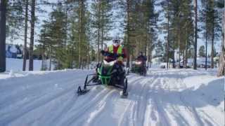 Snowmobiling in Levi Finnish Lapland  Discover Lapland in Finland with a snowmobile [upl. by Rednave]