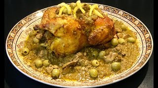 LE POULET AUX OLIVES À LA MAROCAINE ACCOMPAGNÉ DE SA DARMIRA  sauce épaisse aux oignons [upl. by Ahtrim]