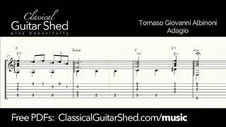 Albinoni Adagio  Free Classical Guitar Sheet Music [upl. by Alik183]