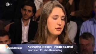 ZDF Illner 3 kattascha von den Piraten glänzt zum Thema Rente  Katharina Nocun  16052013 [upl. by Joycelin873]