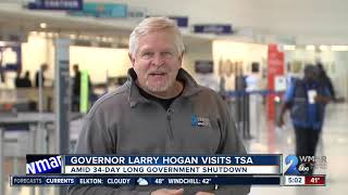 Governor Larry Hogan visits BWI Airport for a tour of TSA security checkpoints [upl. by Ramon868]