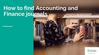 How to find Accounting and Finance Journals [upl. by Eikciv141]