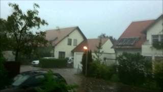 Metzingen Hagel5cm Durchmesser 280713 HDFOTOVIDEO [upl. by Leemaj282]