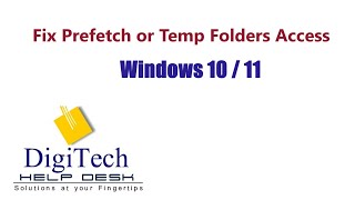 Fix Prefetch and Temp Folder Not Opening in Windows 1110 [upl. by Irrot]