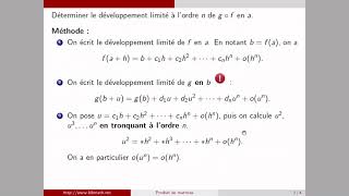 Comment déterminer le développement limité de la composée de deux fonctions [upl. by Ylrebma150]