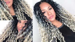 PROTECTIVE STYLE  TRENDY TRESSES CROCHET HAIR IN WHITE BLONDE [upl. by Celesta407]