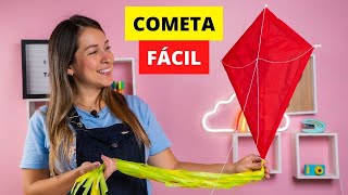 Cómo hacer una Cometa FÁCIL DIY  How to make a Kite [upl. by Llednov87]