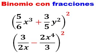 Binomio al Cuadrado con fracciones Ejemplo 4 [upl. by Ahearn]