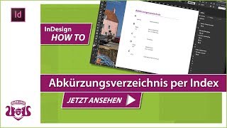 Abkürzungsverzeichnis per Index erstellen – InDesign HOW TO [upl. by Ahsrop957]