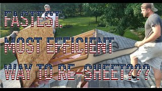 HOW TO TEAR OFF SHEATHING  SHINGLES [upl. by Novonod223]