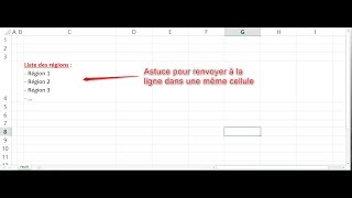 Retourner à la ligne dans une cellule Excel renvoyer à la ligne  Débutants [upl. by Casteel892]