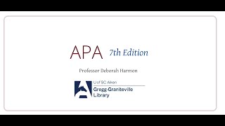 APA 7th Edition Basics  Intext citations the reference list and paper formatting [upl. by Atiuqcir926]