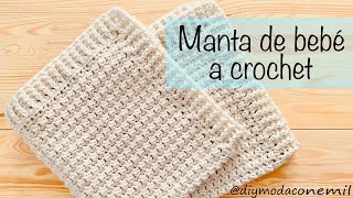 Como tejer manta de bebé a crochet fácil y rápido  tutorial paso a paso [upl. by Ahcropal]