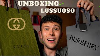 Unboxing Di LUSSO Gucci Burberry 🤑 ASMR ITA [upl. by Ferretti]