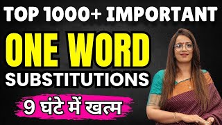 1000 Important questions of One Word Substitution For SSC CGL amp All Upcoming Exams  Rani mam [upl. by Akirdnuhs690]