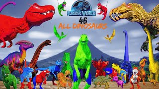 THE BEST ALL 46 DINOSAURS  JURASSIC WORLD EVOLUTION [upl. by Ayo]