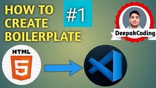 HTML in Boilerplate code generate and heading tag h1  h2 video html5 code DeepakCoding [upl. by Edith476]