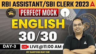 RBI Assistant SBI Clerk 2023  English Mock Test  Day3 By Santosh Ray [upl. by Bravin577]