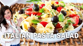 EASY 6INGREDIENT Bowtie Pasta Salad  SO Delicious [upl. by Maryjo]