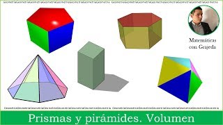 Prismas y pirámides Información introductoria y cálculo de volúmenes Video 109 [upl. by Eoz]