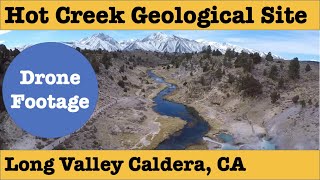 Hot Creek Geological Site  Drone Footage [upl. by Lang]