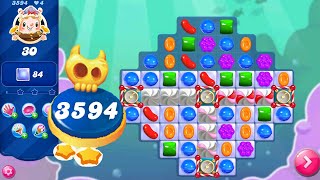 Candy Crush Saga Level 3594  Super Hard Level  No Boosters  2 Stars 🌟🌟 [upl. by Nemraciram]