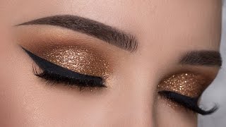 EASY Copper Glitter Smokey Eye Makeup Tutorial [upl. by Bolton]