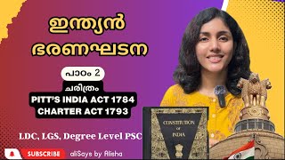 Indian Constitution  പാഠം 2  Pitts India Act 1784  Charter Act 1793  History  PSC  aliSays [upl. by Eilesor]