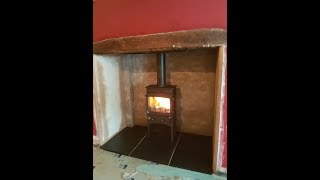 Inglenook Fireplace Transformation Woodwarm Fireview 5kW Slender Multi Fuel Stove [upl. by Balbinder]