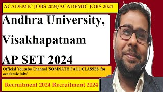 Andhra University Visakhapatnam AP SET 2024 [upl. by Ahsirt]