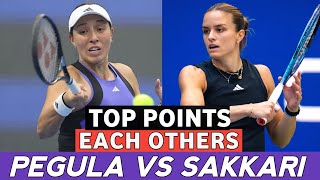 Jessica Pegula vs Maria Sakkari Great Top Points Each Others  Epic Shots Tennis Classic [upl. by Coniah892]