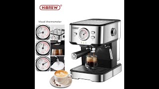 HiBREW 19 Bar Espresso Coffee Machine inox Semi Automatic H5 [upl. by Berri]