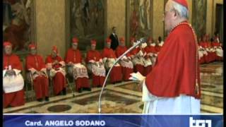 CARDINALE SODANO SI RIVOLGE AL PAPA SUBITO DOPO ANNUNCIO DIMISSIONI [upl. by Frederik]