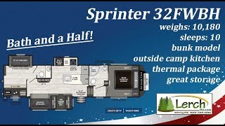 2020 Keystone Sprinter Campfire 32FWBH fifth wheel walk through video review at Lerch RV [upl. by Aidnahs700]