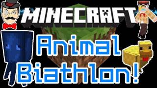 Minecraft Mods  CHICKEN RACE amp Squid Ski BIATHLON  Animal Bikes Mod [upl. by Danielson]