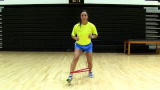 Strengthening Exercise for ACL Monster Walks with Theraloop at the Ankles [upl. by Macguiness]