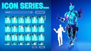 ALL ICON SERIES DANCE amp EMOTES IN FORTNITE ARES STYLE AURIC LEGACY [upl. by Srevart513]