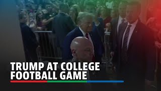 Trump draws cheers USA chants at AlabamaGeorgia game after Wisconsin rally  ABSCBN News [upl. by Akoek]