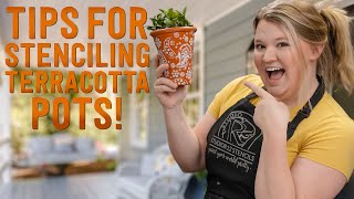 How to Seal and Paint Terracotta Pots with Stencils [upl. by Farrow]