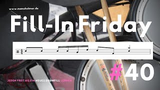 FillIn Friday 40  jeden Freitag ein neues Drumfill lernen Schlagzeug Übungen Anfänger EDrums [upl. by Enylcaj333]