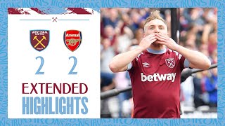 Extended Highlights  Thrilling Comeback Claims Crucial Draw  West Ham 22 Arsenal  Premier League [upl. by Orly944]