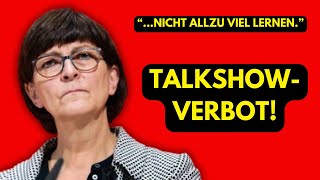 Debakel Saskia Esken droht ein TalkshowVerbot [upl. by Nahseez]