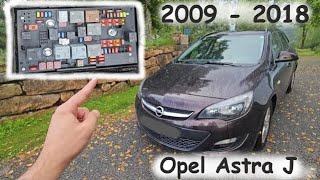 Opel  Vauxhall Astra J  Fuse amp Relay box Diagram  Location [upl. by Alguire]