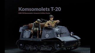 【Model Building】Komsomolets T20captured  Trumpeter  135 Tank Model  USSR most Cute Machinery [upl. by Ariuqahs956]