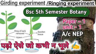 Girding experimentRinging experiment BSc 5th Semester Botanygirdlingexperimentbscbotany [upl. by Merdith]