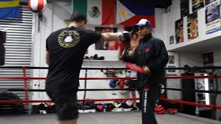 BRIAN MENDOZA THUDDING RIGHT HAND POWER PUNCHES • WORKOUT FOR TIM TSZYU FIGHT [upl. by Thomey]