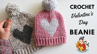 Crochet Valentines Day Beanie [upl. by Mackie]