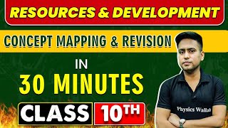 RESOURCES AND DEVELOPMENT in 30 Minutes  Mind Map Series for Class 10th [upl. by Tteraj325]