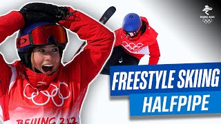 ⛷ Eileen Gu jumps to Freeski halfpipe gold at Beijing2022 [upl. by Trinatte]